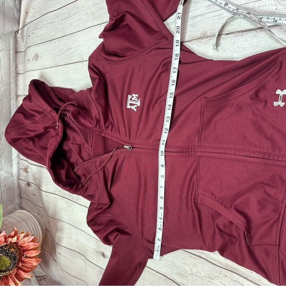 Under Armour texas A&M aggies Long Sleeve Zippered Hoodie jacket no size tag - Picture 6 of 6